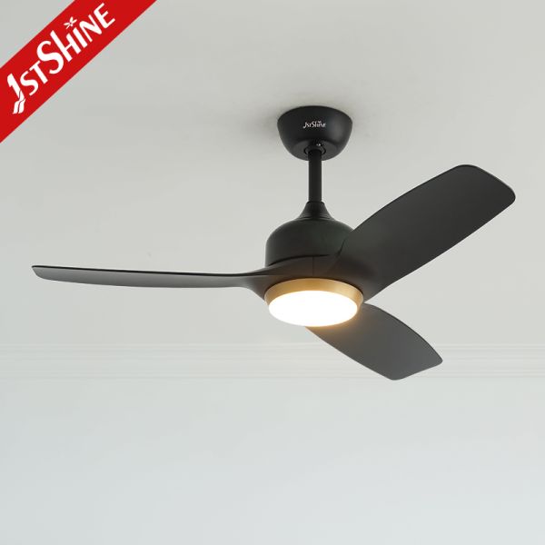 42-Inch Matte Black DC Ceiling Fan with Gold Accent LED Light and Remote Control