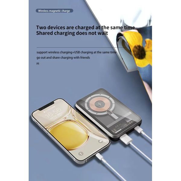 10000mah Wireless Charging Power Bank Industrial Magnetic For IPhone