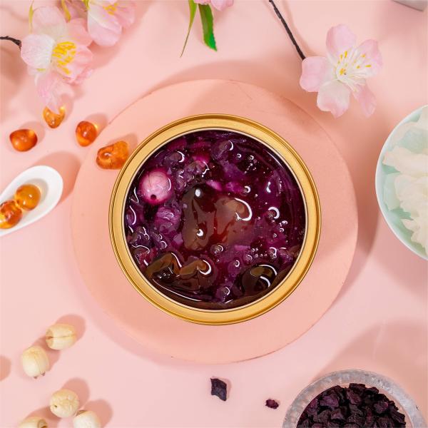 Purple Sweet Potato Peach Gum Tremella Soup Light Dessert 168g 228g