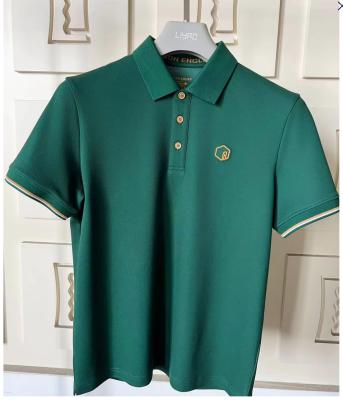 Best Selling Men's Summer Shirts 100% Cotton Breathable Short Sleeve Casual Neck for Polo with Solid Color 3D Knitted Pattern