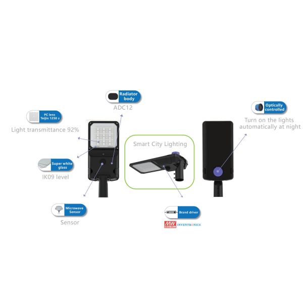 Регулируемый столб Настроенная адаптерная стойка наружных светодиодных садовых фонарей для основных дорог