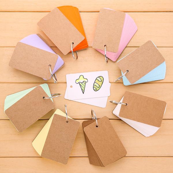 DIY English Vocabulary Flashcards Set with Metal Rings