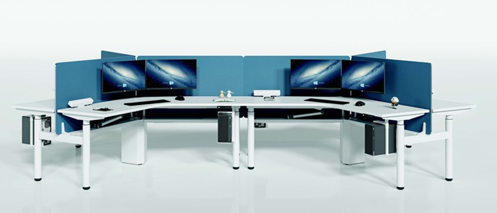 L Shaped Electric Adjustable Desk 120° Electric Sit Stand Desk