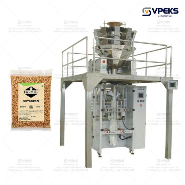Pop Corn Potato Chip Weigher Packing Machine For Coffee Beans Packaging