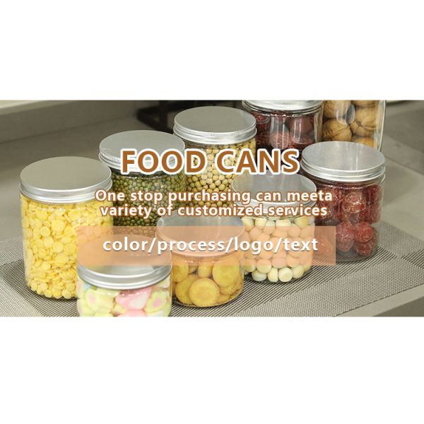 Нет утечки 250 мл 350 мл пластиковая банка для печенья и конфеты с алюминиевой крышкой