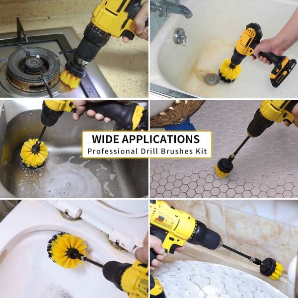 0.6cm Shaft Drill Scrubber Brush Round Brush Drill Rotary Brush 300g