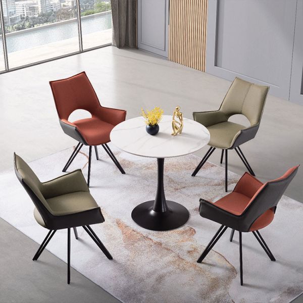 Cadeira de jantar de hotel de couro PU moderno lazer durabilidade durabilidade esponja nativa