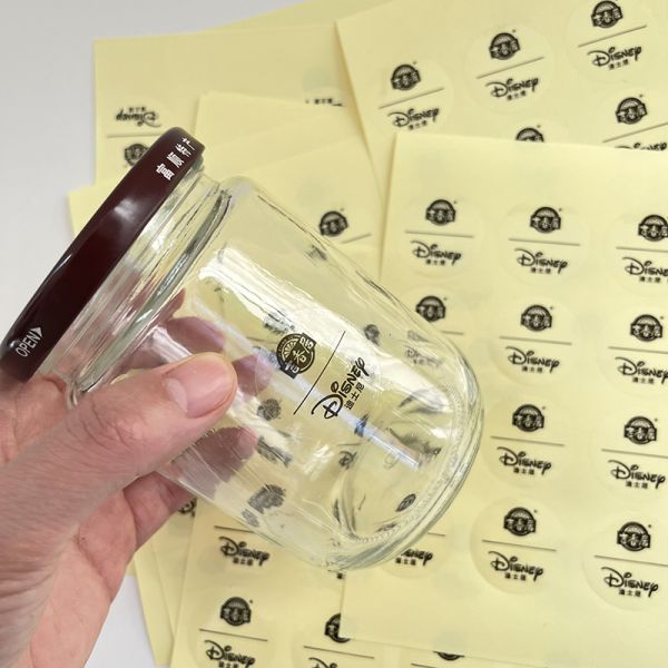 Custom Printed Clear Black Transparent  Waterproof Label Seal Round Clear Cosmetic Box Packaging Label Sticker