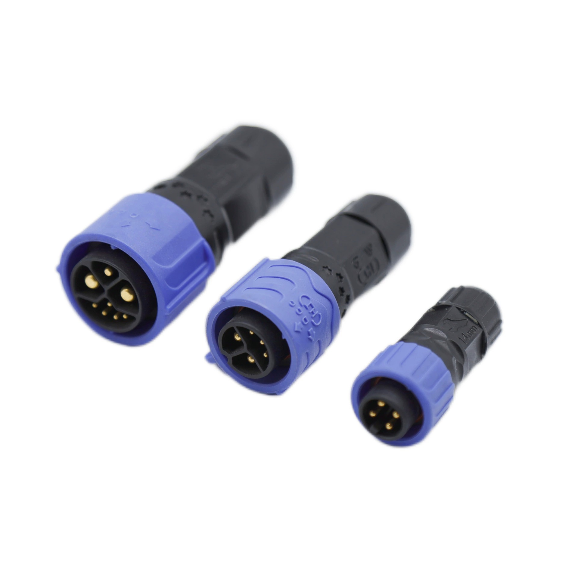 M20 IP68 Quick Connector Straight Male Female 2 Pin Push Wire Screw Connector