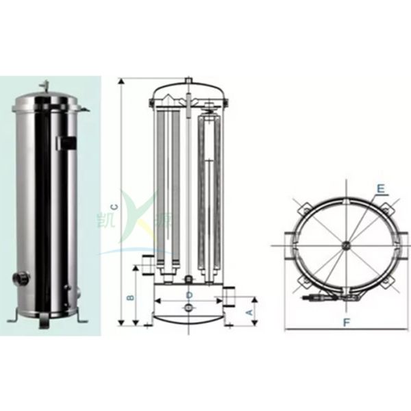 SUS 304 Water Treatment Accessories Precision Security Cartridge Filter Housing 5um Micron Stainless Steel