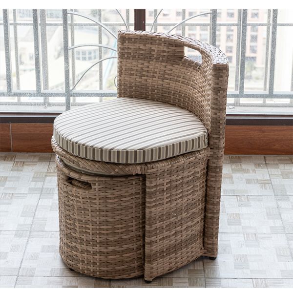 Eco Three Piece Rattan Furniture Waterproof Outdoor Dining Table And Chairs