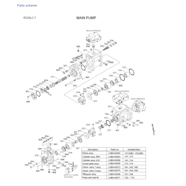 Belparts R220LC-9 JMV147 final drive 31N6-10051 excavator travel motor gearbox kit for Hyundai