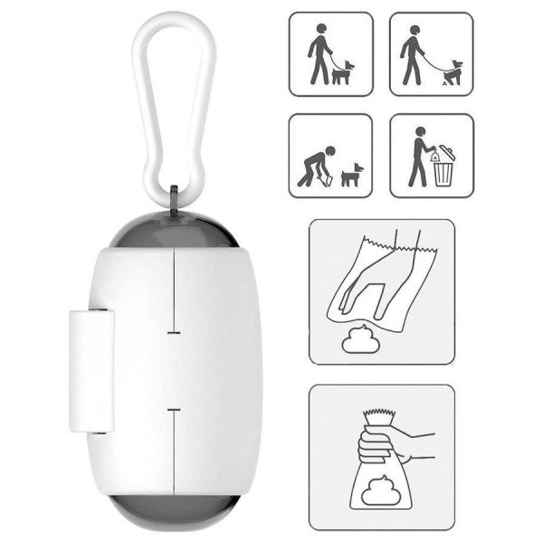 OEM ODM White Dog Poop Bag Dispenser Adjustable Dog Poop Bag Holder