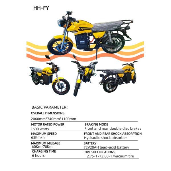 HH-FY Two-wheeled rechareable electric motorcycle Mountain dirt bike