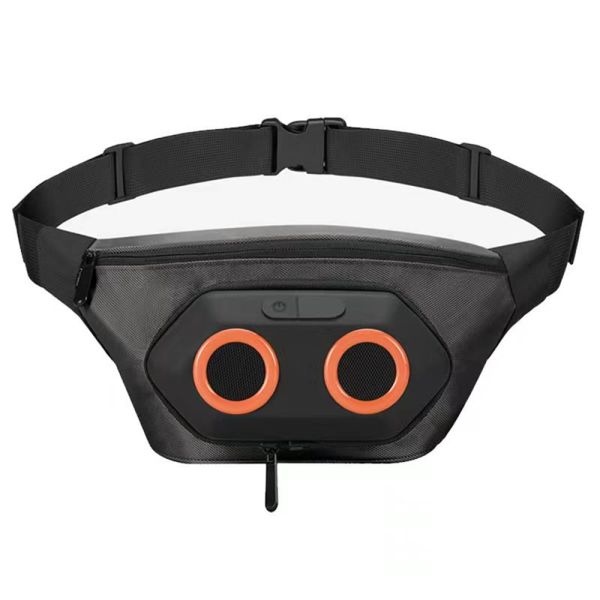 Outdoor Adjustable Fanny Pack Waterproof Rechargeable With Bluetooth Speaker Stereoc