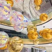 Bola inflável gigante brilhante e refletora Ouro Prata personalizada para o evento