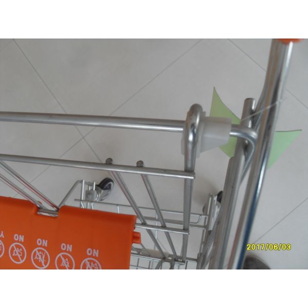 80L Low Carbon Steel Wire Shopping Trolley For Medium-Sized Supermarkets