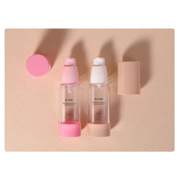 2025 Hot Sale 30ml 50ml 100ml Cosmetic Skin Care Pink Orange Airless Press Pump Lotion Cream Airless Lotion Bottle with Pump
