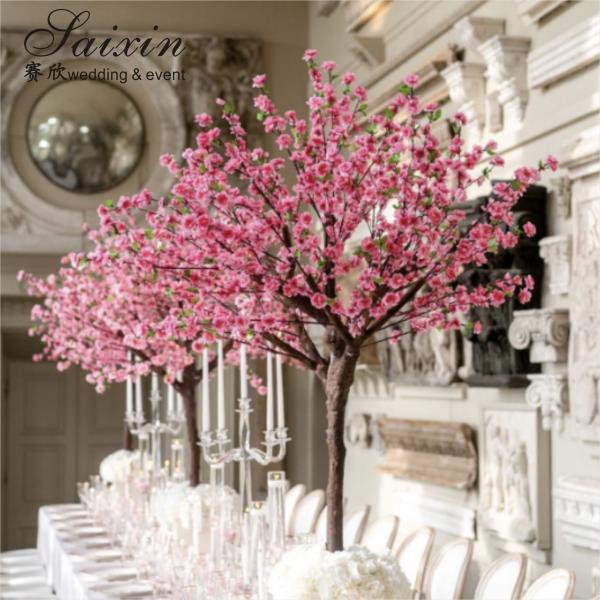 Decoração de Casamento Mesa Árvore Rosa Central Romântica Festa Presente Casamento Mesa Rosa Árvore Artificial