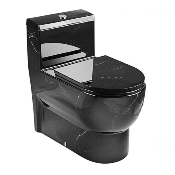 Nuevo diseño moderno inodoro de cerámica de una sola pieza de agujero único vórtice de lavado de agua de ahorro de agua tecnología de lavado P-trampa inodoro de una sola pieza