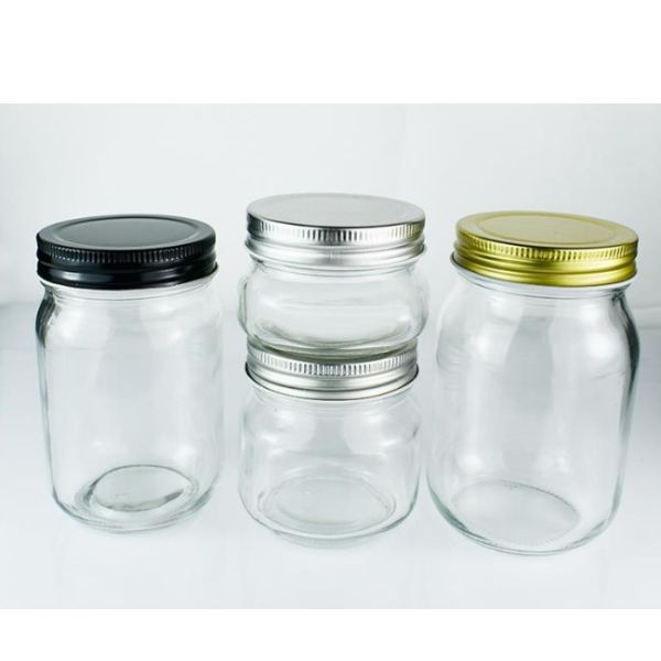 Tarros de cristal blancos sellados redondos transparentes 0.5kg de la especia 150ml del almacenamiento