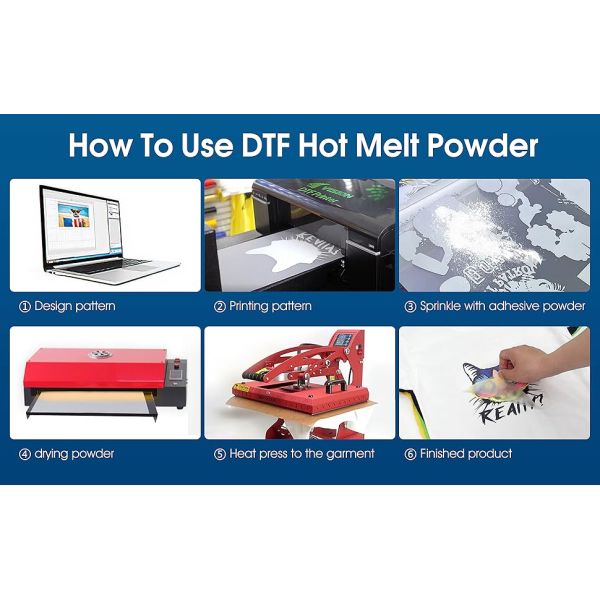TPU DTF Powder Adhesive DTF Hot Melt Powder For Heat Transfer Printing PET Film Printer