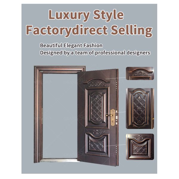 Metal Steel Doors Front Entry Metal Door Exterior Waterproof High Quality From China Steel Security Doors for Home