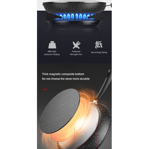 Hot Selling Cooking Kitchen Cookware Cast Iron Steak Frypan Non Stick Iron Skillet Grill Pan Induction Frying Pan