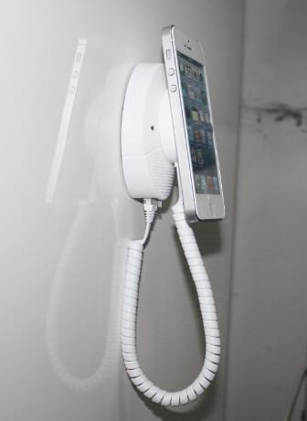 COMER retractable Wall Mounted Brackets for Mobile Phone Alarm Locking Holder Kiosk