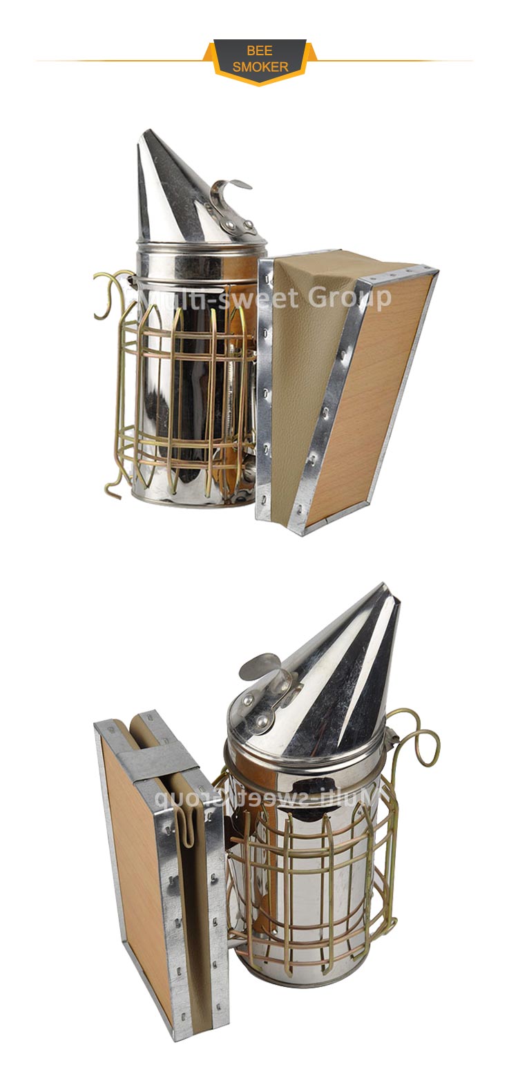 курильщик пчелы 19.3*10cm гальванизированный бочонком Leatheroid электрический