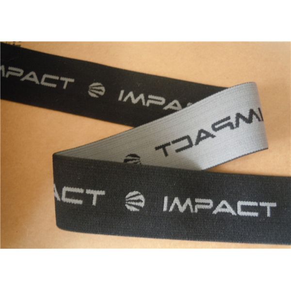Black Jacquard Elastic Waistband , Elastic Webbing Straps Washable 