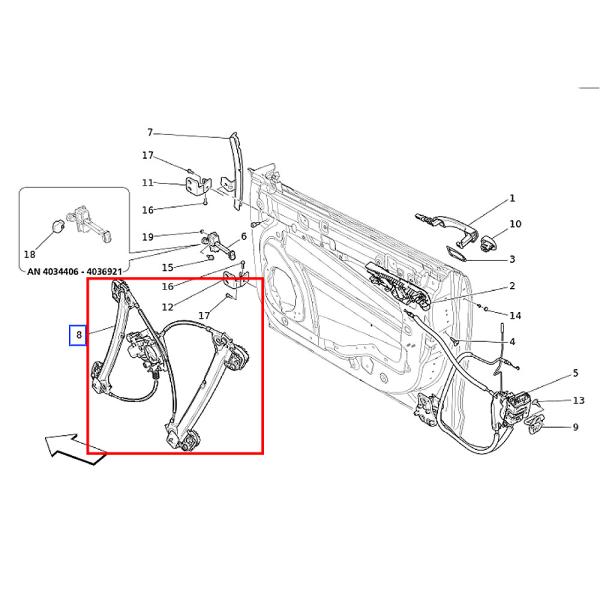 Pour le Maserati Levante M61 monture de levage de vitres avant gauche du véhicule électrique OEM 670102268 670032859 670104204