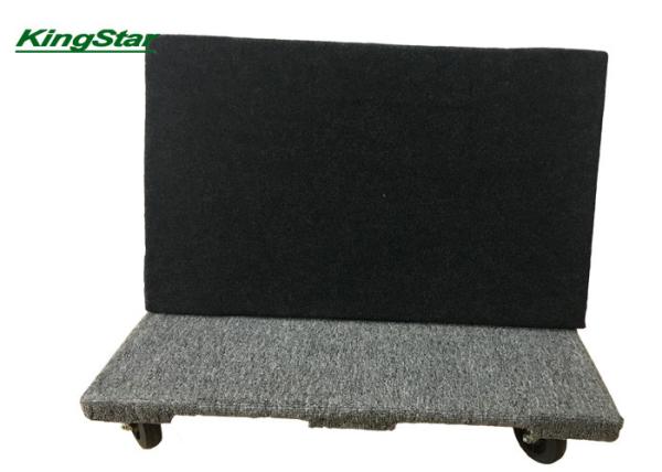 Commercial Grade Wooden Furniture Dolly Cart Carpeted With Big 100mm PVC Wheels