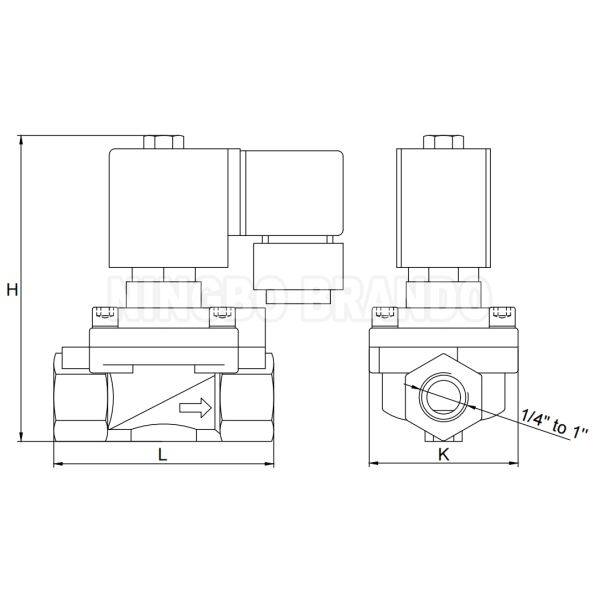 Dimension-LOGO 40 барная латуниная электромоторная клапан высокого давления для формовочной машины 220V 110V 24V