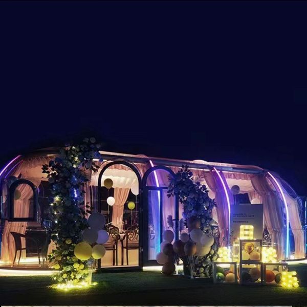 3 - 4 Persons Polycarbonate Dining Bubble Tent Star View Bubble Dome Tent