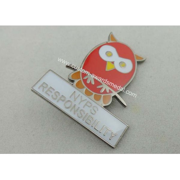 NYPS promotional lapel pins By Iron Stamped With Safety Pin And Epoxy