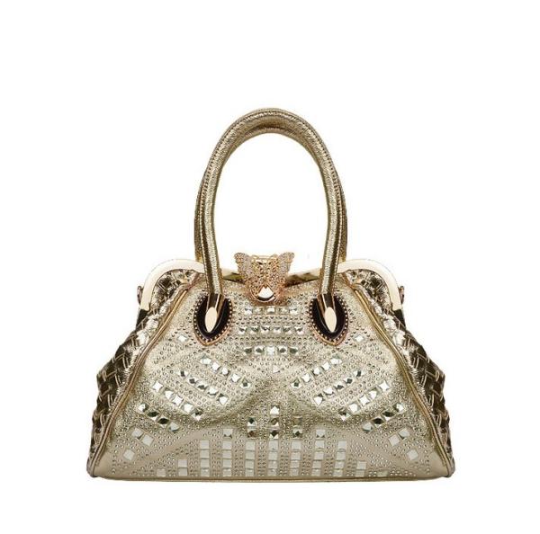 The new 2016 spring and summer fashion classic rhinestone butterfly buckle shoulder bag female bag Europe and shells