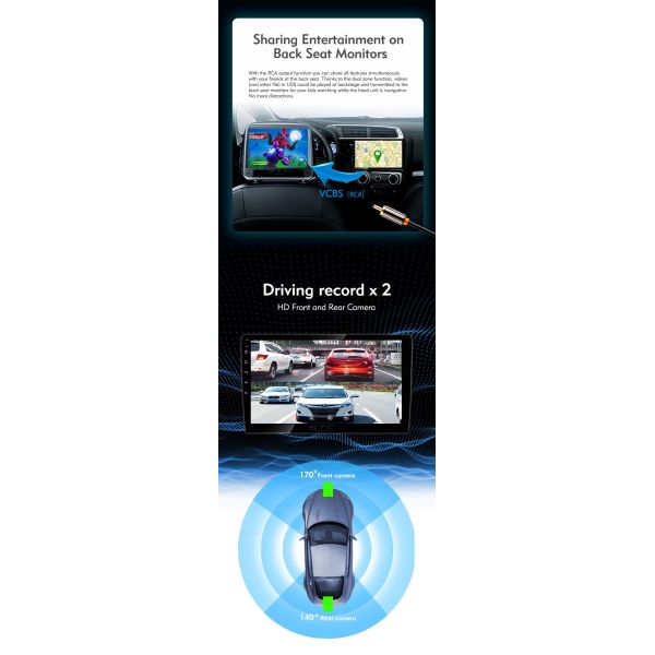 2 jugador de Android del coche del dinar 2+32g jugador universal de Android del coche de Mirrorlink de 9 pulgadas