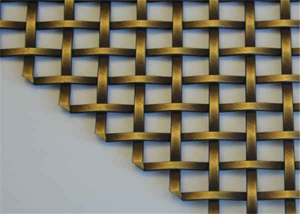 15mm Aperutre Woven Crimped Wire Mesh Bronze Decorative