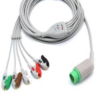 Cabos estáveis de monitoramento cardíaco médico, conector de pinça fixa ECG Leadwire