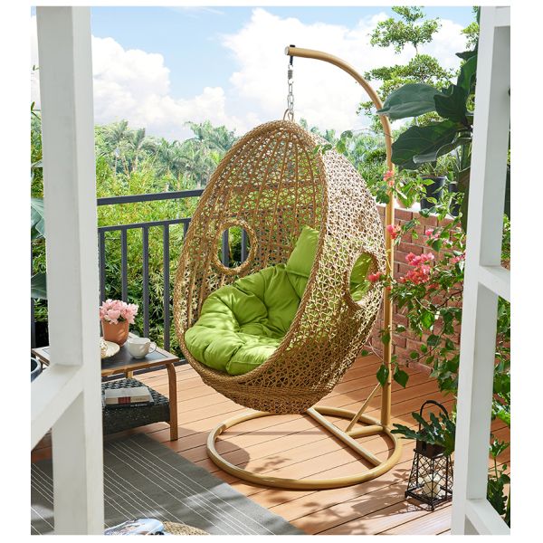 Carbon Steel Frame Bird Nest Single Hanging Egg Basket Chairs Outdoor