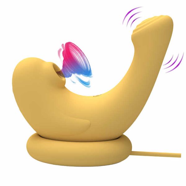 Juguetes para adultos impermeables portátiles vibrador eléctrico para mujer con succión en el punto G