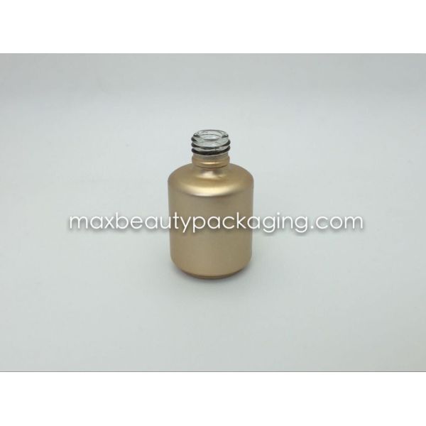 high quality powder coating gel bottle and uv matte gold finish coating 15ml round shape nail polish packaging