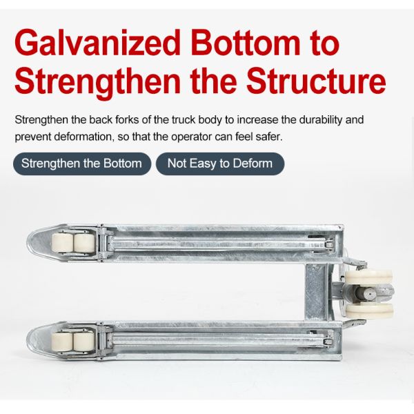 SINOLIFT Load 2500kg Maximum outer width 520mm NPG Hand Galvanized Pallet Truck