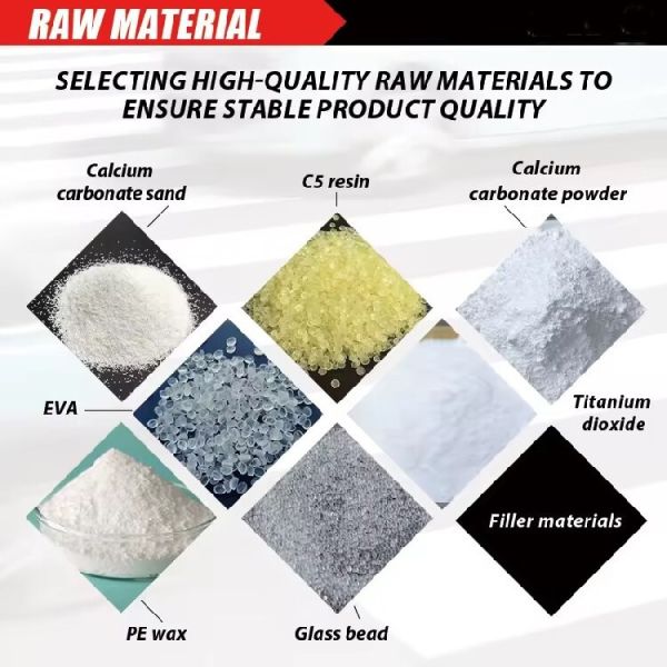 Pintura de marcado de fusión en caliente antiderrapante AASHTO M249 25 kg con cuentas de vidrio reflectantes añadidas