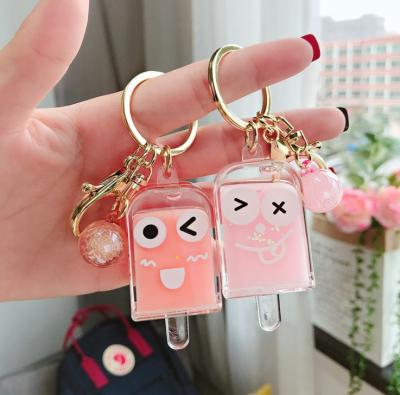 Ice Cream Acrylic Keychain Mini Popsicle Keyring Kids Bag Pendant Charm