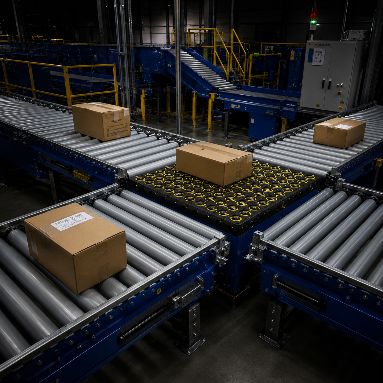 High Throughput Flexible Wheel Sorter for Warehouse Distribution Centers