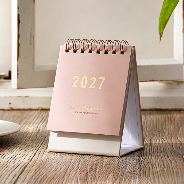 Mini Desk Calendars 2027 Morandi Color Standing Planner For Office Desk