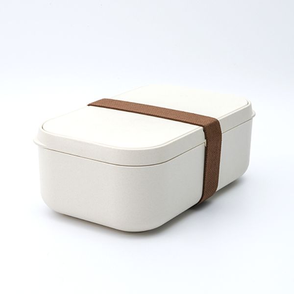 On-the-go Food Grade Custom Logo Eco Microwave Safe Leak-proof Bamboo Fiber Plastic Storage Lunch Box for Kids with Cutlery Set