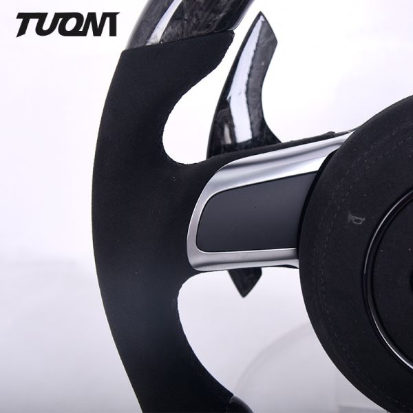 Audi R8 TT High Glossy Forged Carbon Fiber Steering Wheel Luxury Alcantara
